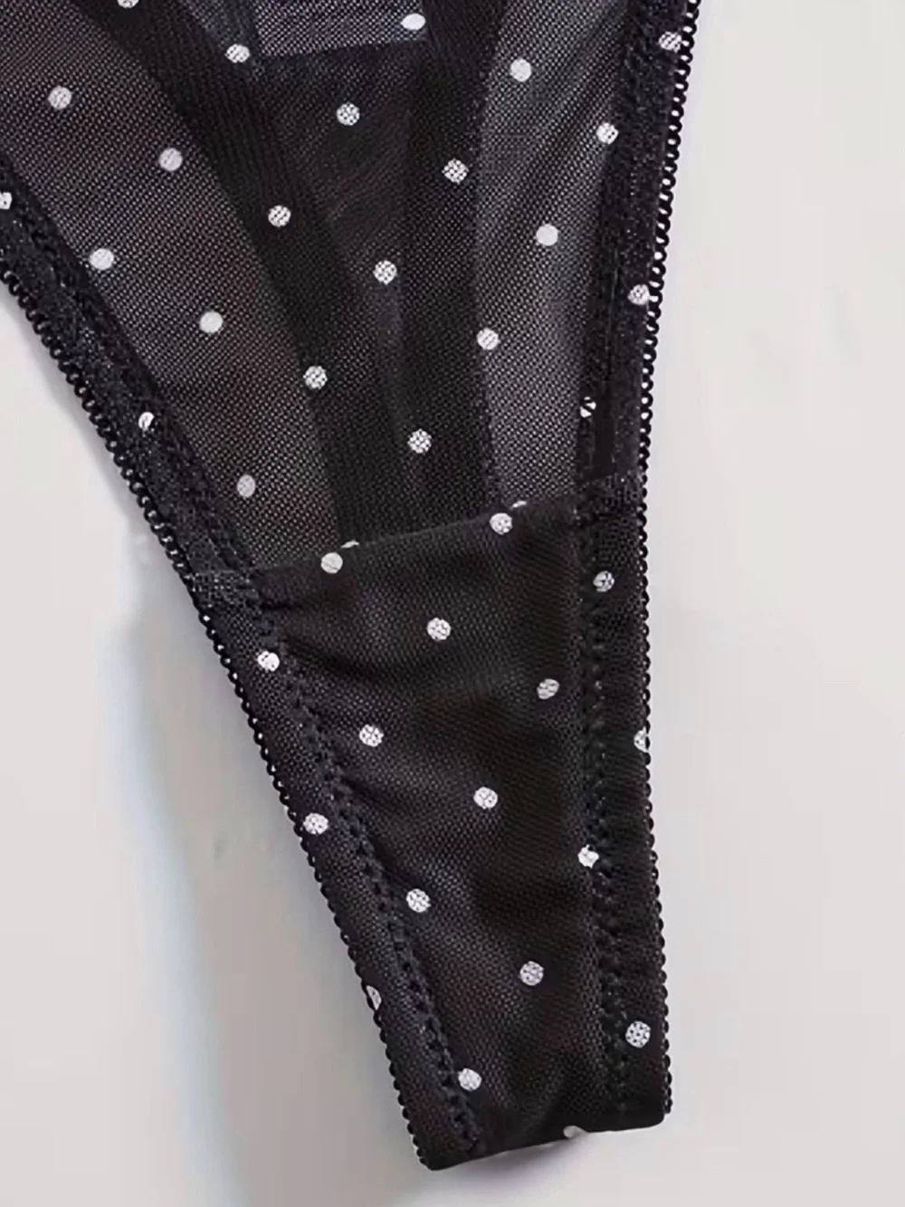 Black & White, Polka Dotted, Lingerie Set